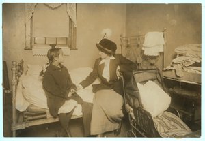 Investigator Talking with Ida List, 124 Ridge Street, New York, 16th September 1913